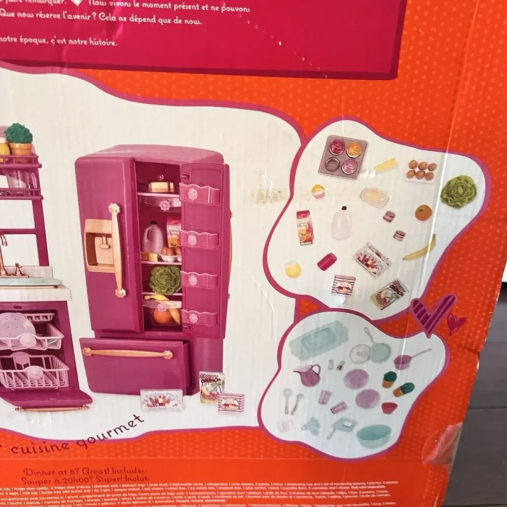 RARE Our Generation Gourmet Kitchen Set Lillac Purple Refrigerator Stove RETIRED